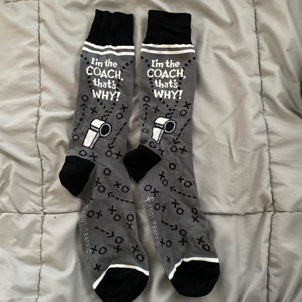 Foot Traffic Socks - “ I’m the coach that’s why” -